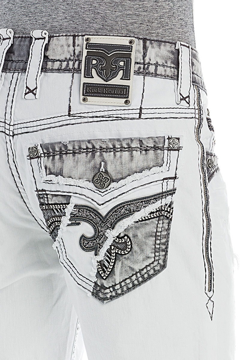 Popular Rock Revival Men’s Straight Jeans