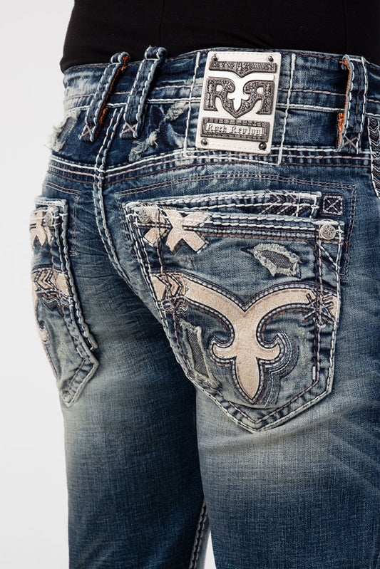 Star White A201 Rock Revival Jeans Herren